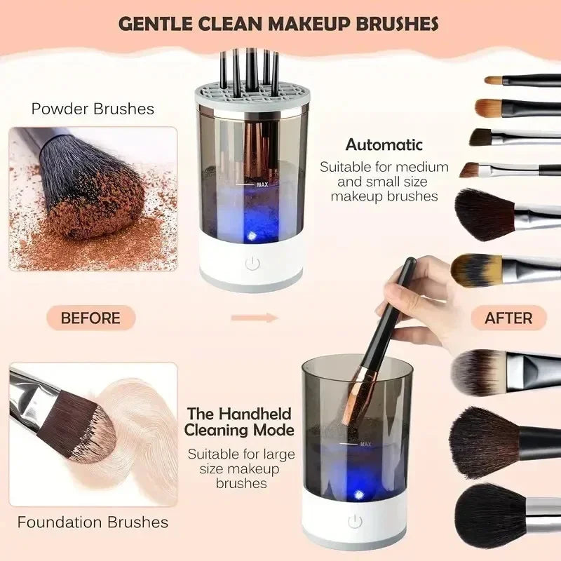 Portable Electric Makeup Brush Cleaner – USB Spinning Dryer