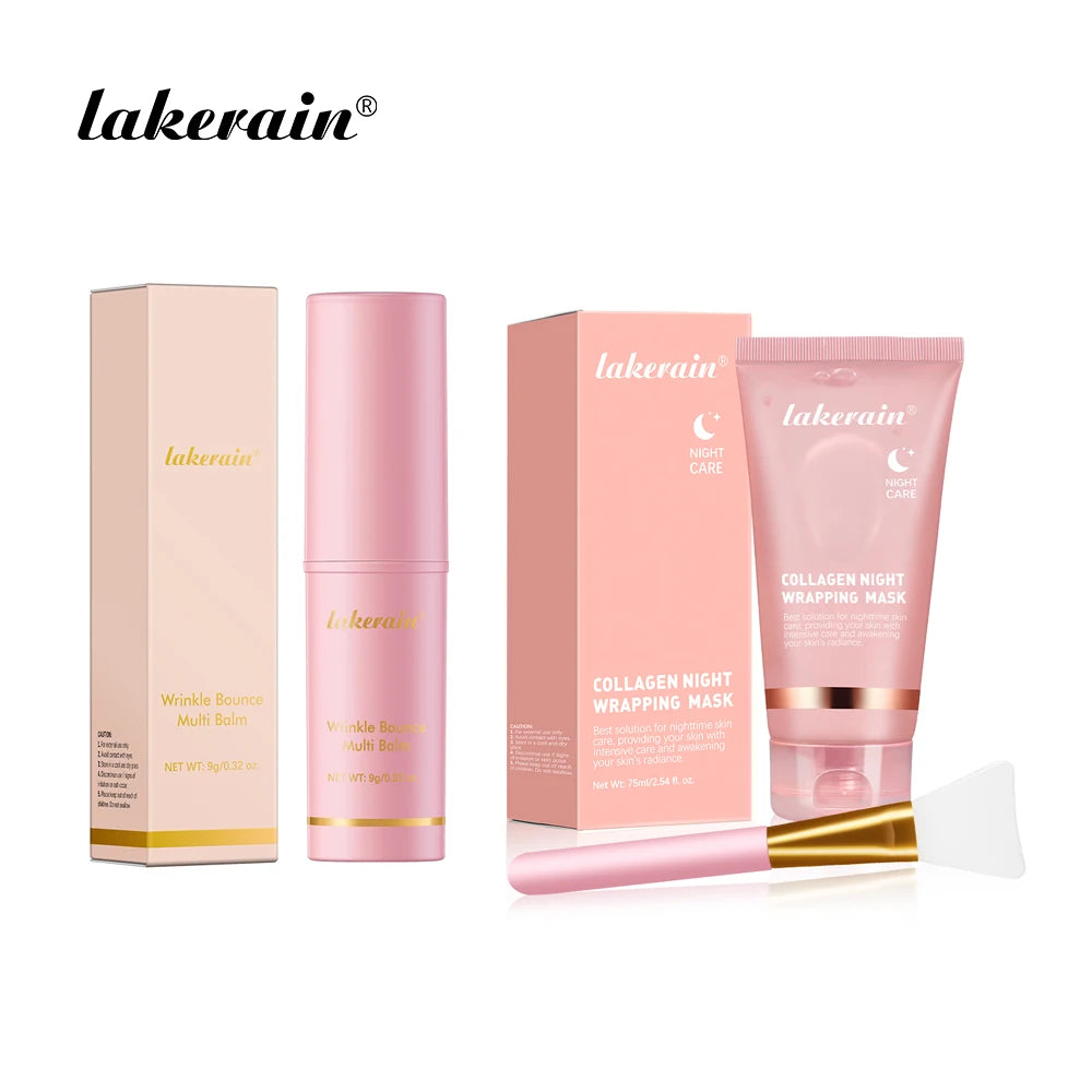 Collagen Wrapping Peel-off Mask Rejuvenation Moisturizing Brightening Korean Face Mask Make Glowy Skin Elasticity Facial Mask Peaceful Pleasures Health and Wellness Set 2