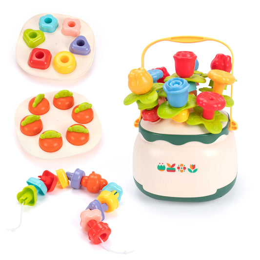 4in1 Baby Montessori Toy Toddler Shape Sorting Blocks Training Beads Peaceful Pleasures Health and Wellness