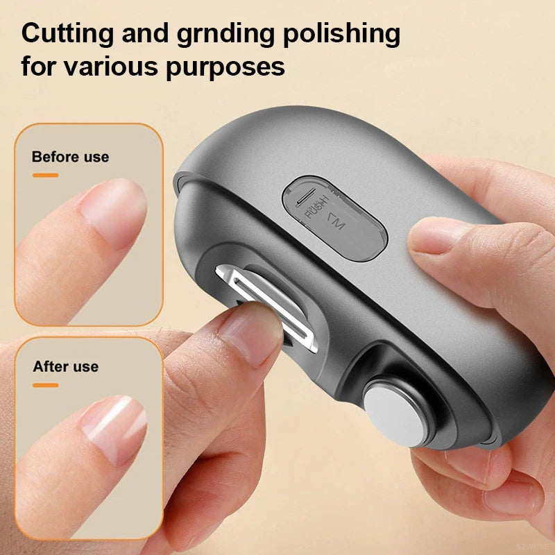 Electric Nail Cutter With Led Light Rechargeable Electric Painless Automatic Trimmer Suitable For Infants And Adults Peaceful Pleasures Health and Wellness