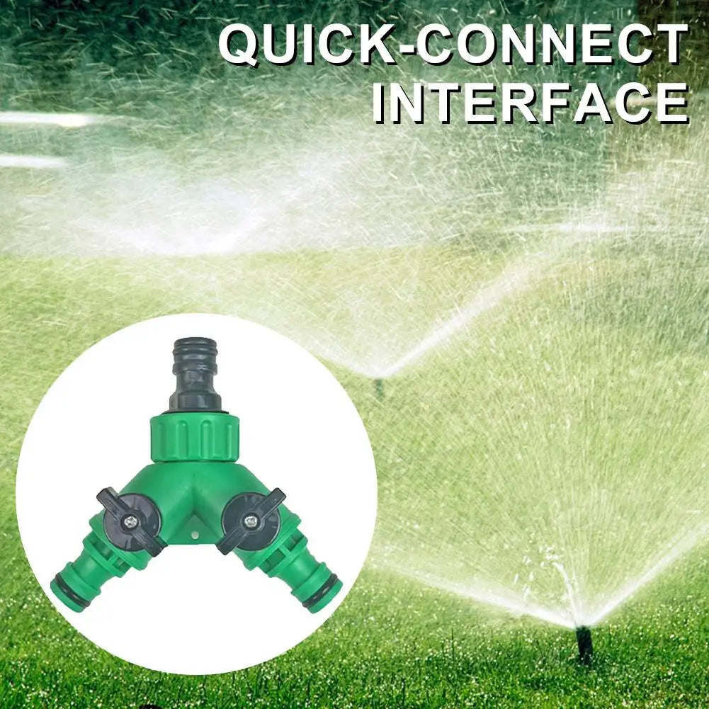 2-Way Garden Hose Splitter Y Connector with Dual Valves