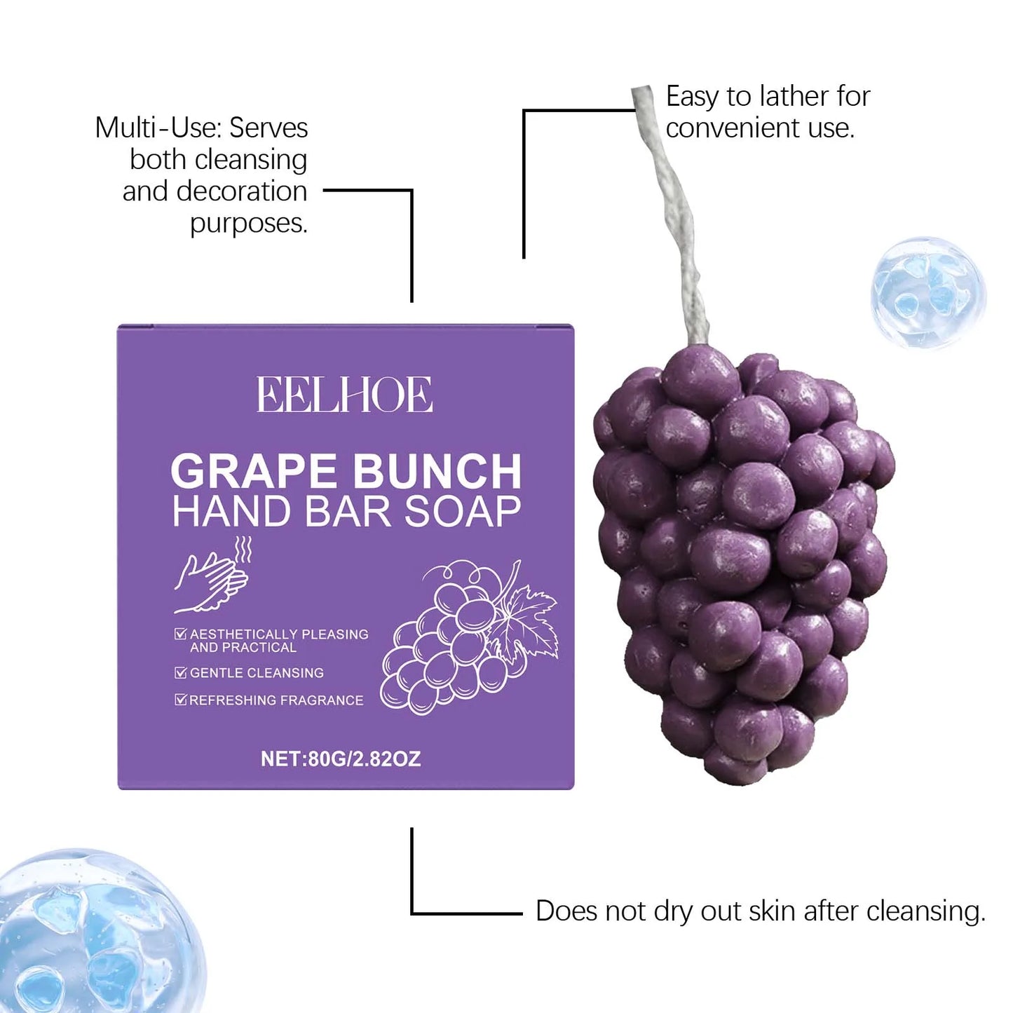 Grape Bunch Handmade Soap – Hydrating & Gentle Cleansing Bar