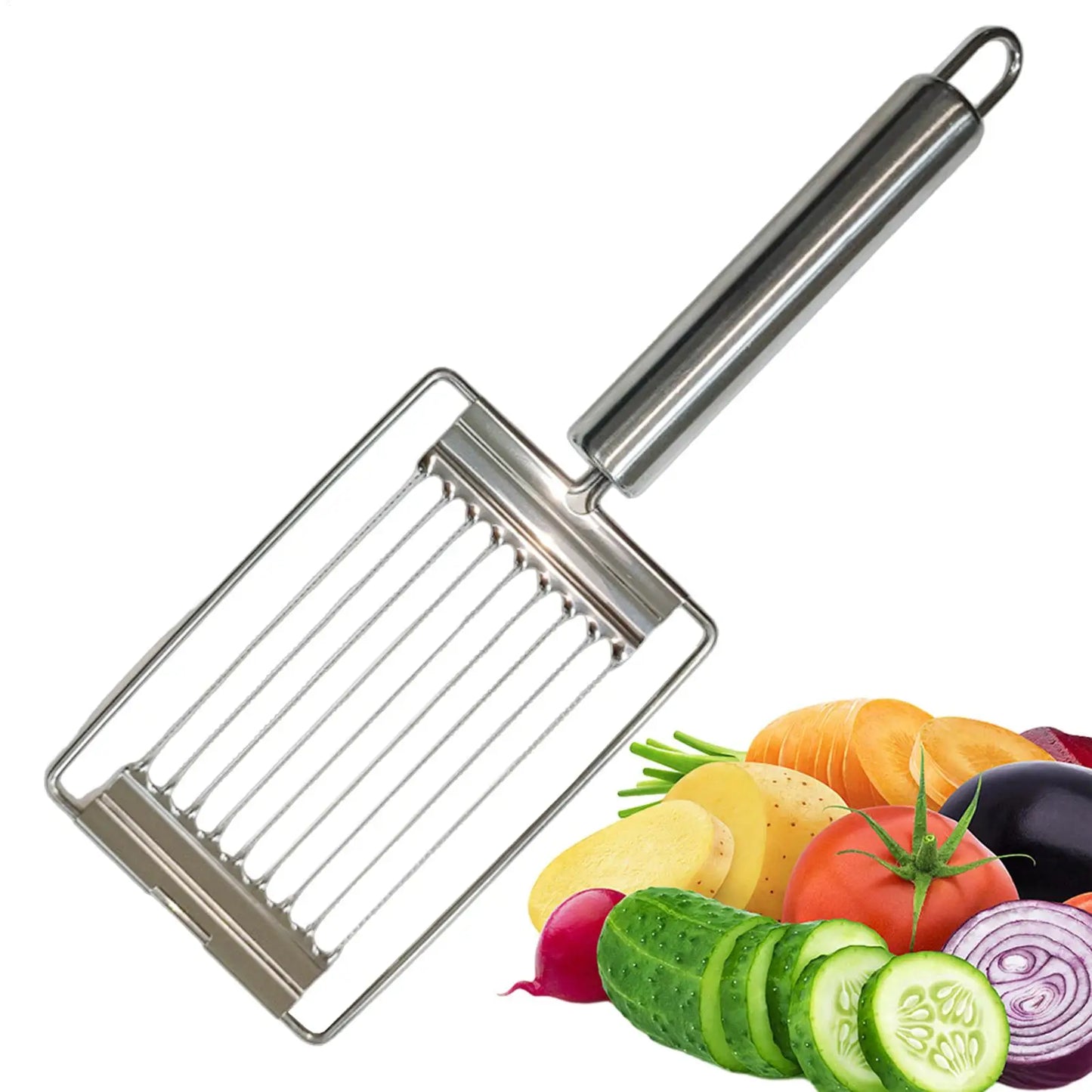 Stainless Steel Egg & Tomato Slicer – Handheld Kitchen Tool