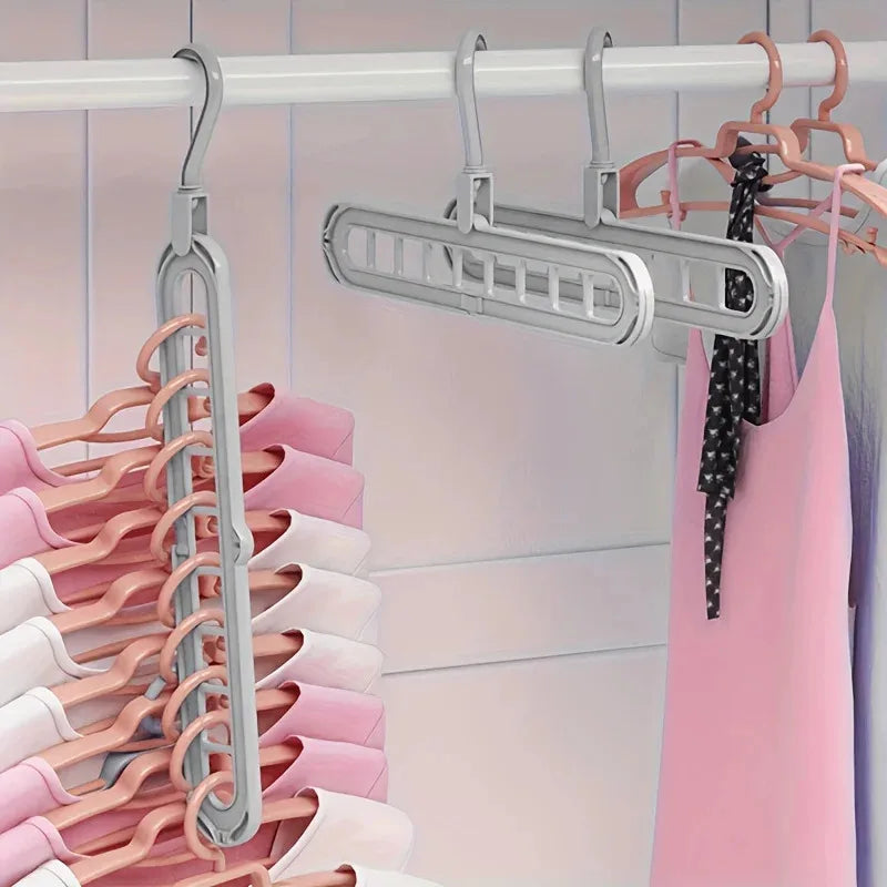 3pcs, Plastic 9-Hole Foldable Hangers, Heavy Duty Space Saving Clothes Organizer Hangers, For Room, Closet, Wardrobe, Home & Dor Peaceful Pleasures Health and Wellness