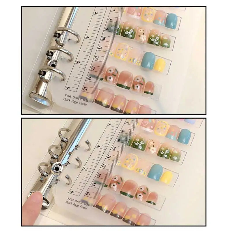 Loose Leaf Nail Art Piece Display Book A4/A5/A6 Inner Page Press On Nail Storage Album Manicure Color Chart Organizer Peaceful Pleasures Health and Wellness