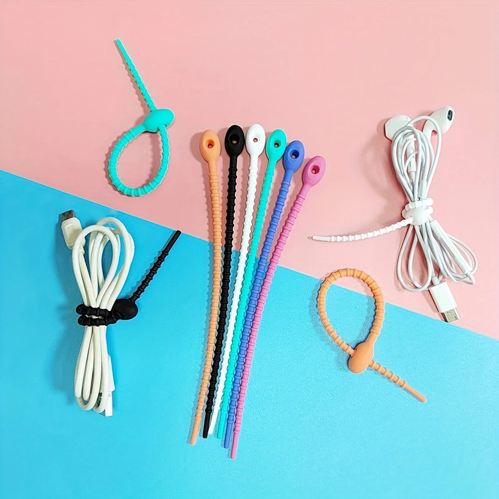 Silicone Reusable Cable Ties Convenient to Use Multi Color Releasable Zip Ties Suitable for Garden Garage Peaceful Pleasures Health and Wellness