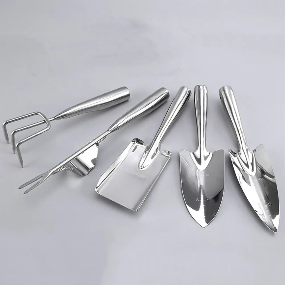 Stainless Steel Garden Tool Set – Shovel, Rake & Hoe