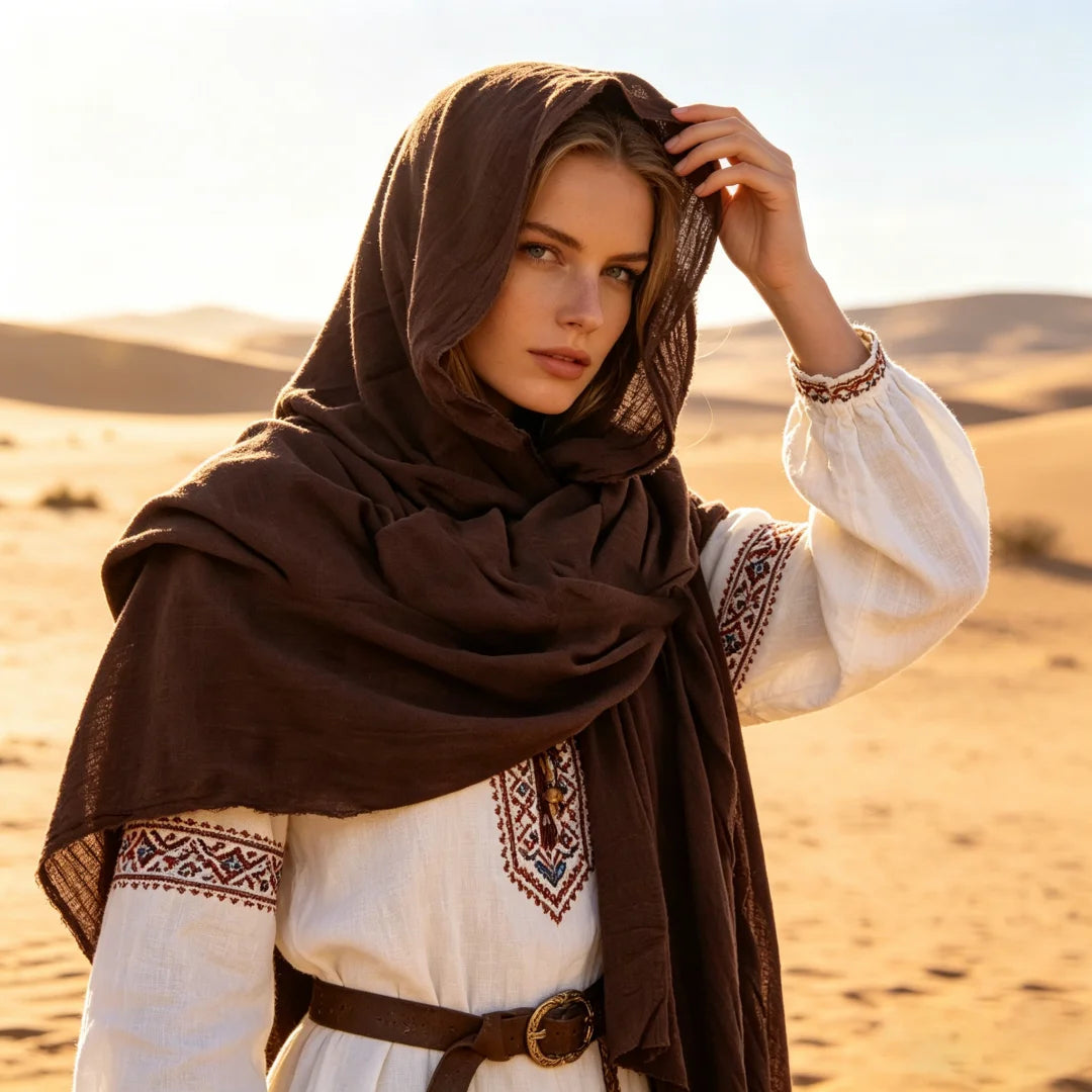 Medieval Cloak Renaissance Costume Cape Wrap Dune Wasteland Hooded