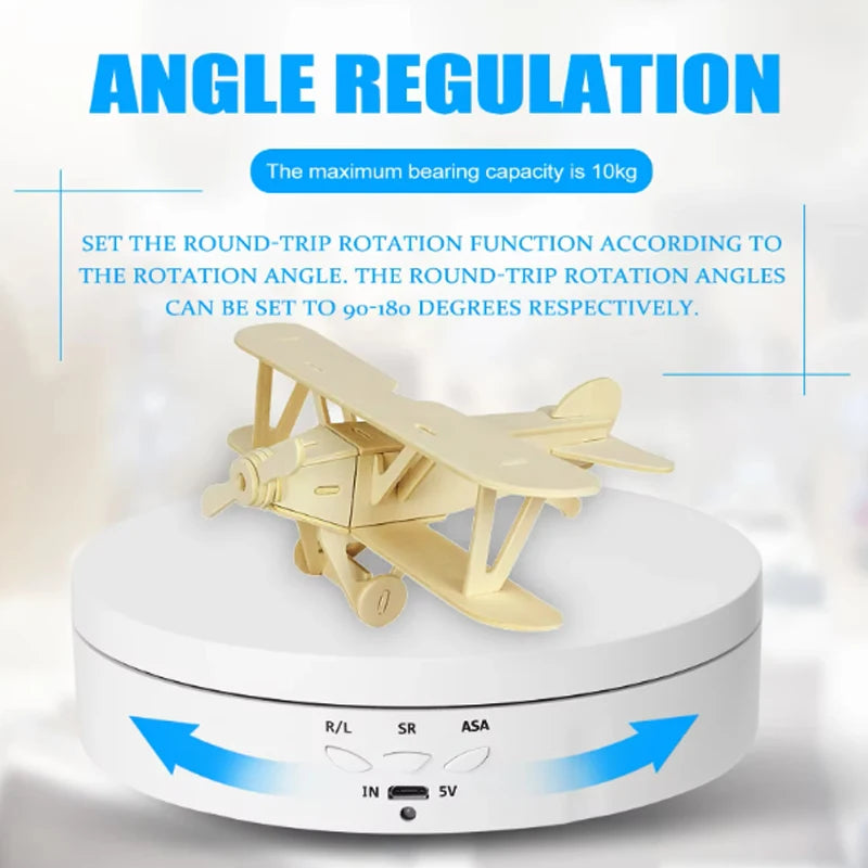 Motorised Rotating Mirror Display Stand,360 Degree Turntable, Jewellery Holder,USB Power Supply, Rotating Shooting, Three Speeds Peaceful Pleasures Health and Wellness