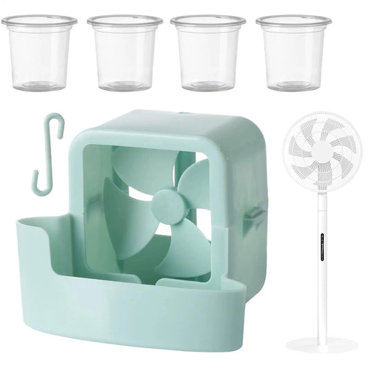 Portable Fan Ice Mist Cooler Punch free Fan Cooler Hangable Hold Ice Box Ice Box Attachment Fan Accessories for Home Office Peaceful Pleasures Health and Wellness