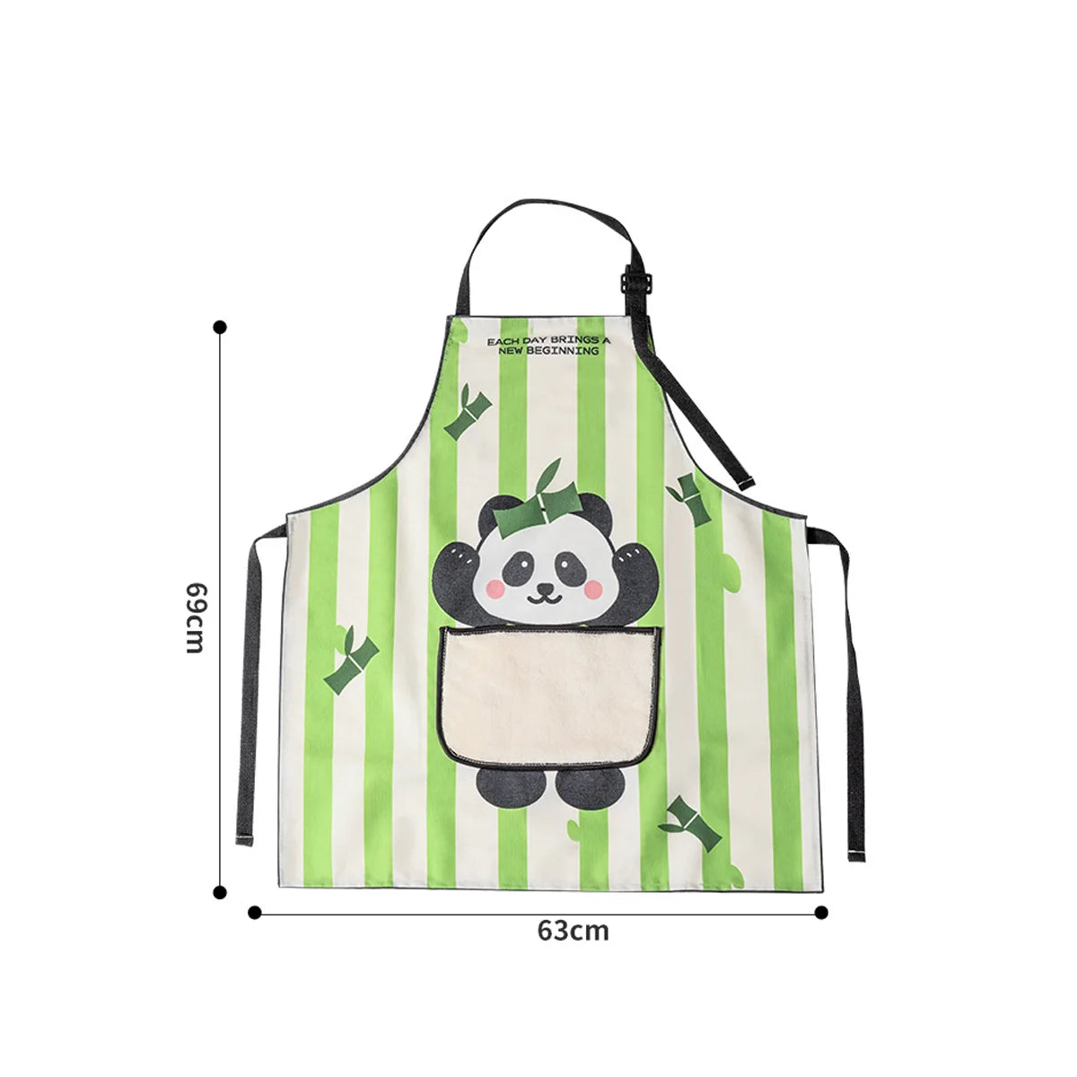 1Pcs Kitchen Household Cooking Apron Oil-proof Waterproof Men Women Fashion Coffee Overalls Wipe Hand Apron Peaceful Pleasures Health and Wellness Panda