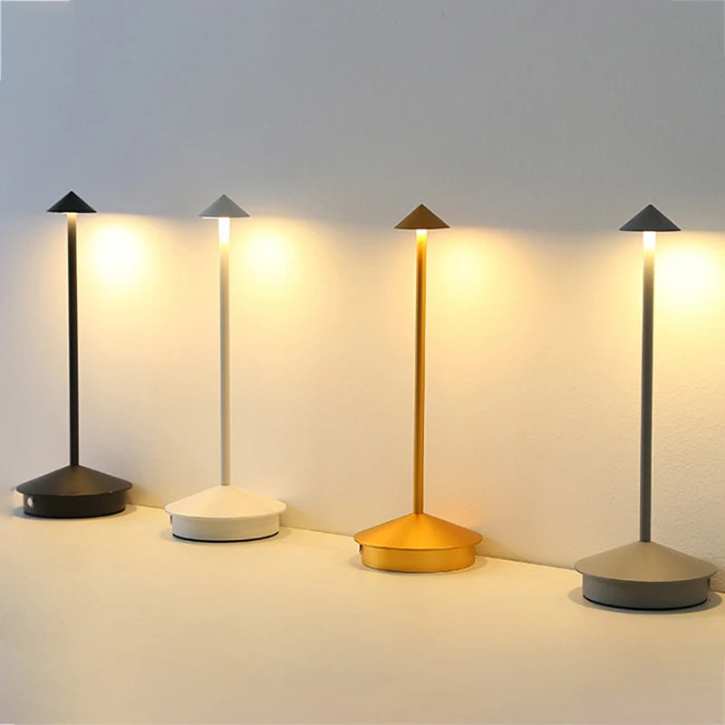 Rechargeable Table LED Lamp Touch Sensor Night Desk Lamp for Restaurant Hotel Bar Bedroom 3 Color Temperatures Stepless Dimming Peaceful Pleasures Health and Wellness