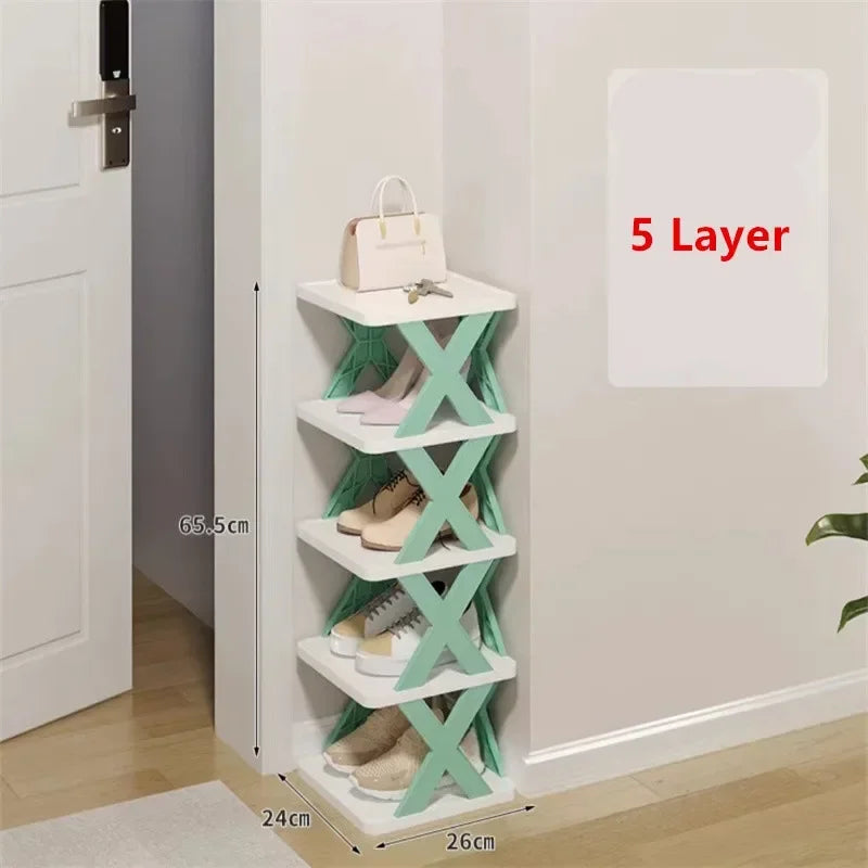 Stackable Folding Shoe Rack Organizer – Multi-Layer Shelf