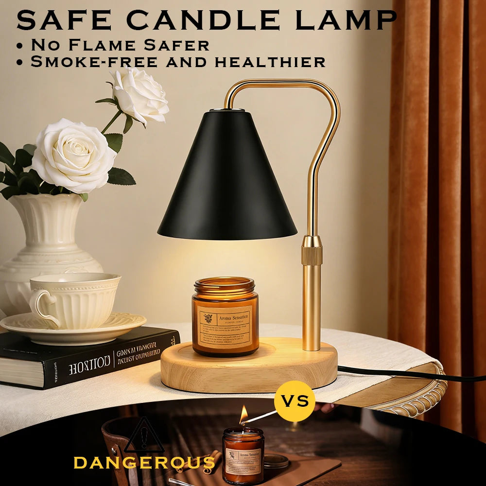 RUNTOIN Dimmable Candle Warmer Lamp | Black Wax Melt Warmer