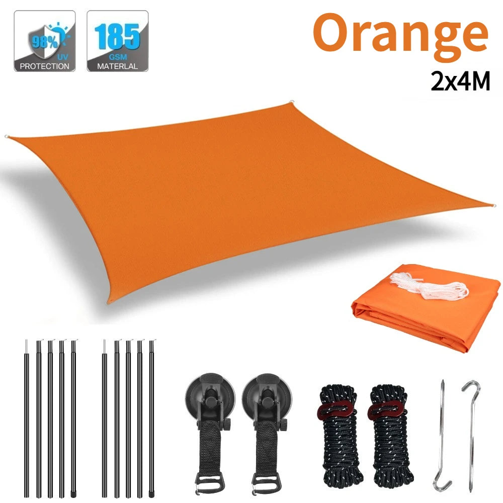 Rtractable Vehicle Awnings Waterproof UV-Resistant Sun Canopy 2x3M 2x4M Campervan Shelter for Car SUV Vans Outdoor Camping Tents Peaceful Pleasures Health and Wellness Orange 2x4M