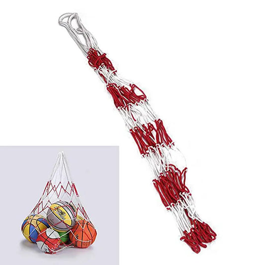 Thick Mesh Ball Storage Bag with Drawstring Red White Portable Durable Nylon Bag Basketball Football Volleyball Sports Equipment Peaceful Pleasures Health and Wellness