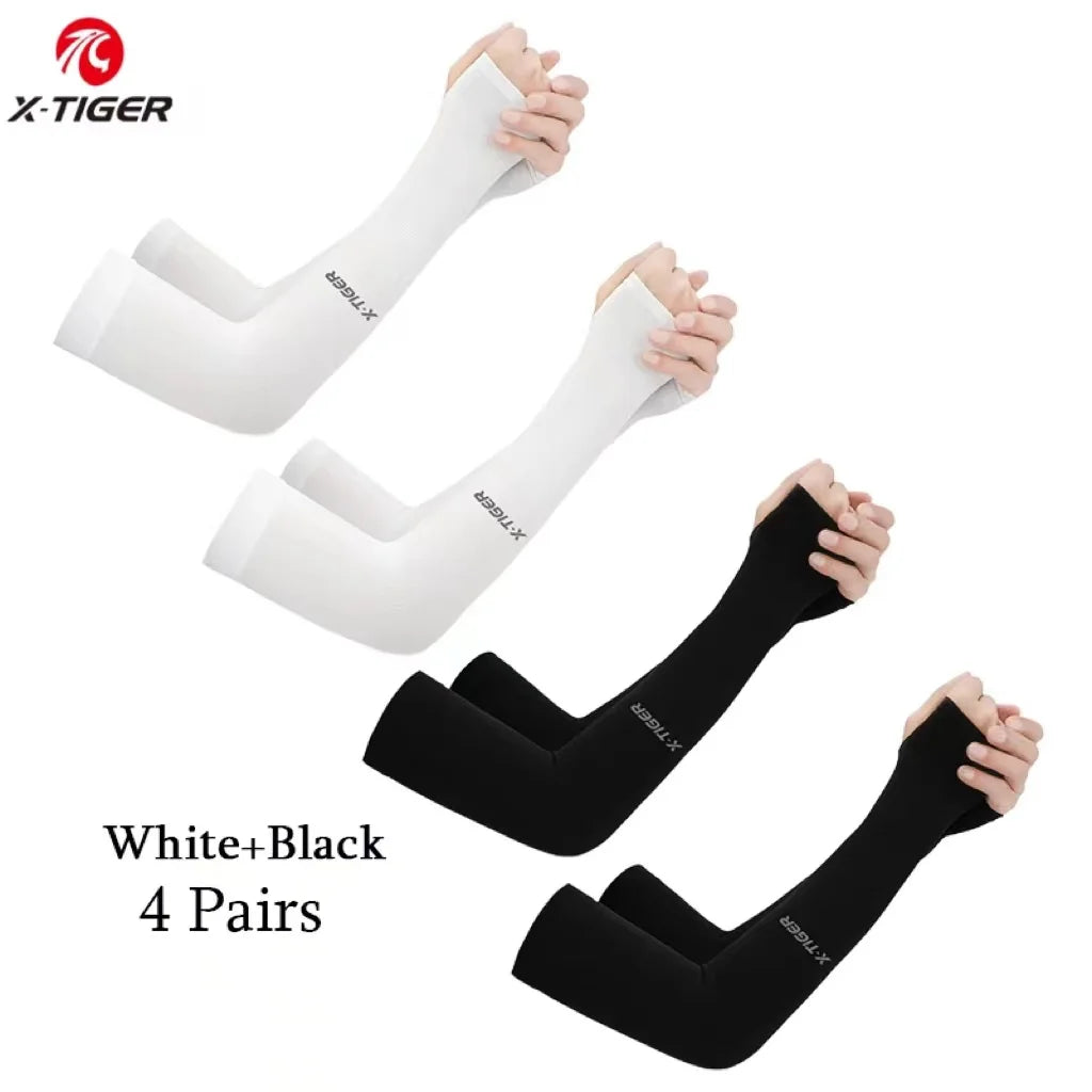 X-TIGER 4 Pairs UV Cooling Arm Sleeves – Unisex Sport Cover