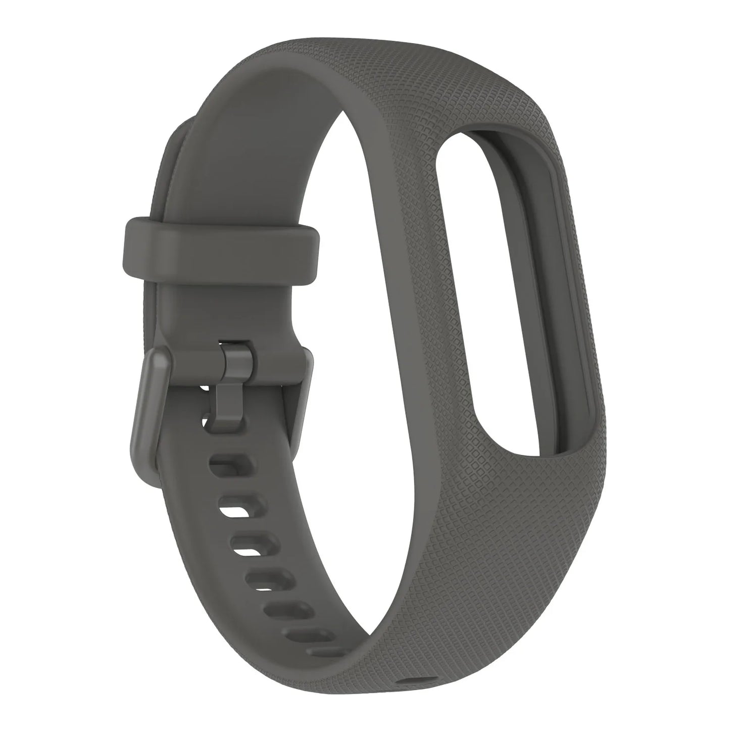 Waterproof Sweat-Proof Strap For Garmin Vivosmart 5 Bracelet Integrated Strap Color Silicone Texture Replacement Wristband Peaceful Pleasures Health and Wellness GRAY
