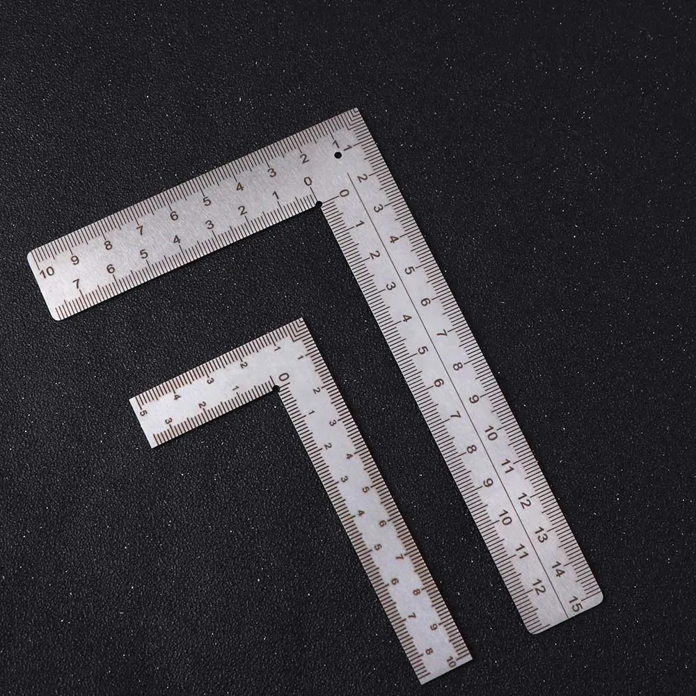 Stainless Steel L Square Ruler Measuring Tool High-Accuracy Metal Ruler Precision Small Frame Mini Ruler School Supplies Peaceful Pleasures Health and Wellness