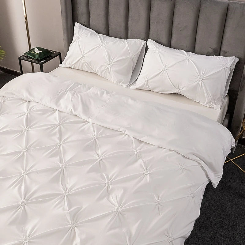 Battilo Pinch Pleated Duvet Cover Set | Soft Microfiber Bedding