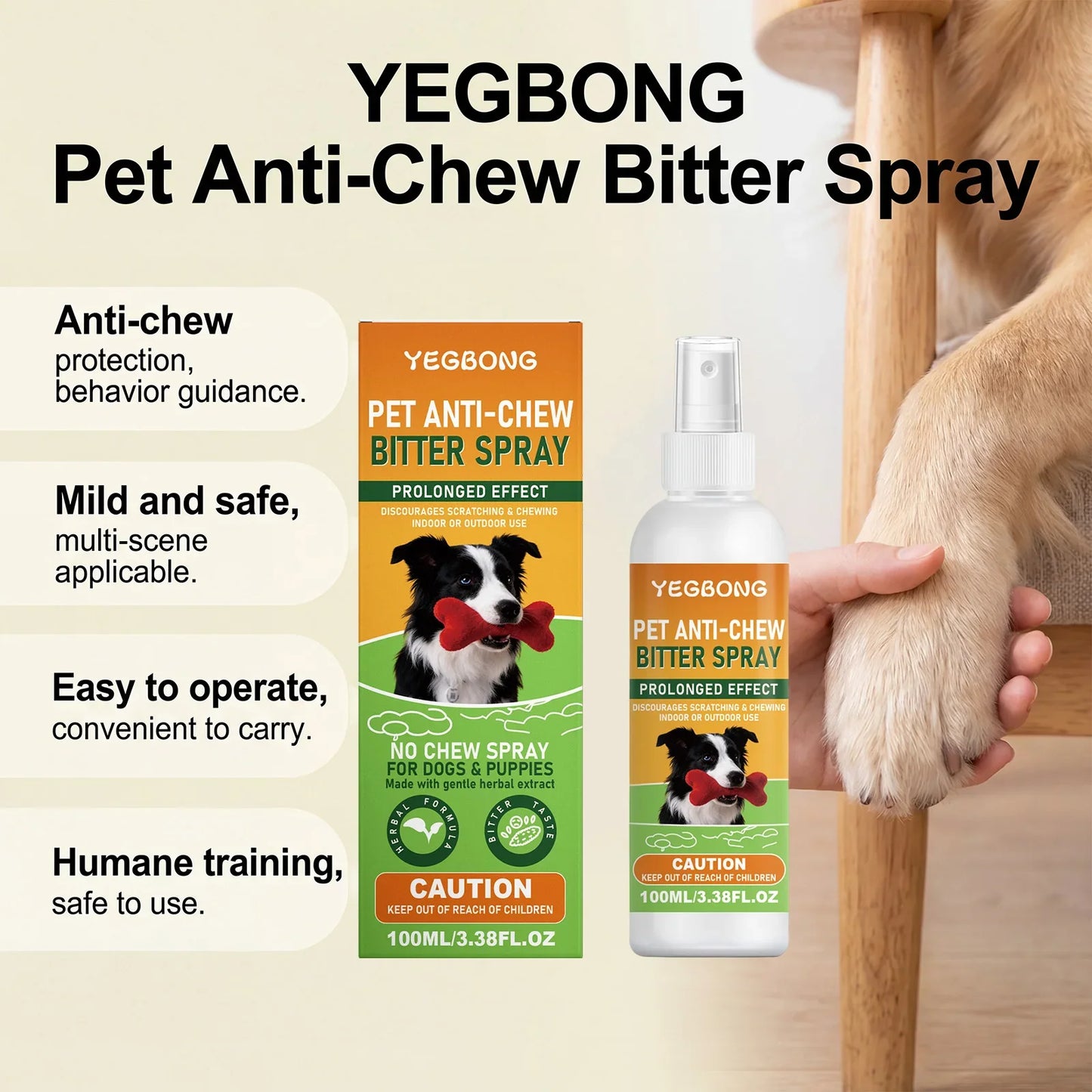 Pet Anti-Chew Bitter Spray – Dog & Cat Training Deterrent