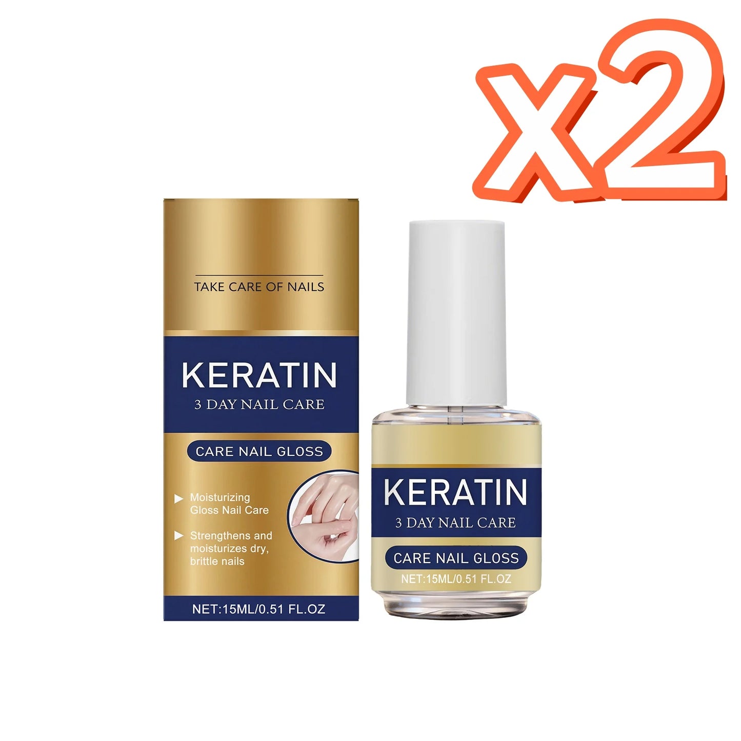 Nail Care Oil Keratin Strengthening Repair Brittle Nail Prevent Breakage Plant Nourish Nails Base Professional Nail Strengthener Peaceful Pleasures Health and Wellness 15ml Boxed x 2