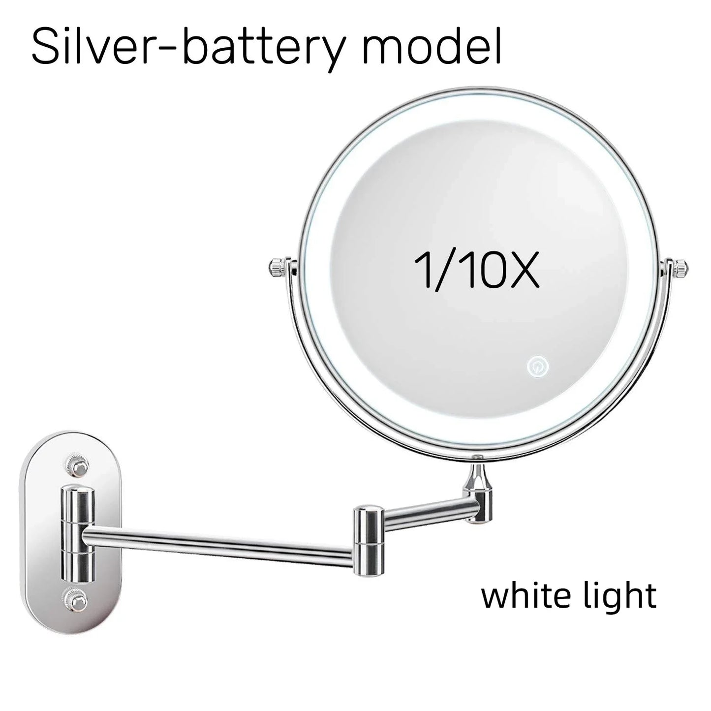 Wall Mounted LED Makeup Mirror 8" | 10x Magnifying Touch Dimmer