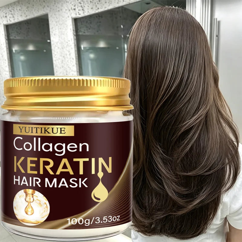 YUITIKUE Collagen Keratin Hair Mask 100g Deep Repair Treatment for Dry Damaged Hair & Split Ends Peaceful Pleasures Health and Wellness