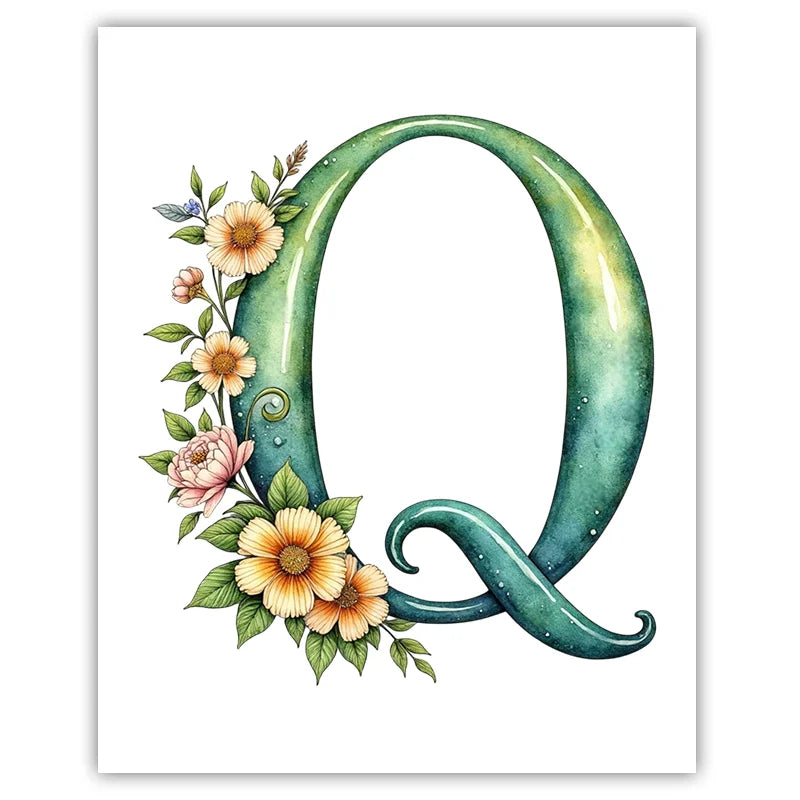 Custom Name Nursery Canvas Wall Art – Animals & Wildflowers