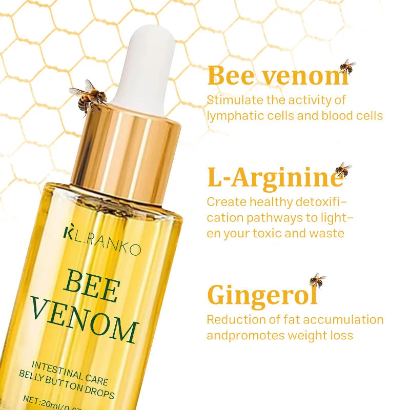Bee Venom Buttom Detox Slimming Oil Fat Burning Shrinking Weight Loss Anti-Cellulite Promote Metabolism Massage Essential Oil Peaceful Pleasures Health and Wellness