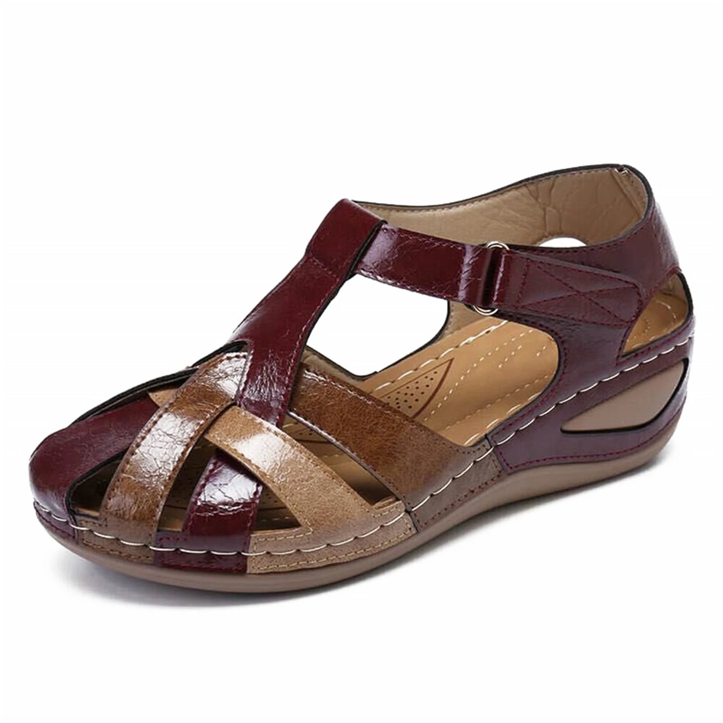 1Pcs New Hot Female Sandals Summer Cool Shoes Simple Design Comfortable Lightweight For Summer Beach Indoor Outdoor Travel ect Peaceful Pleasures Health and Wellness Burgundy 37