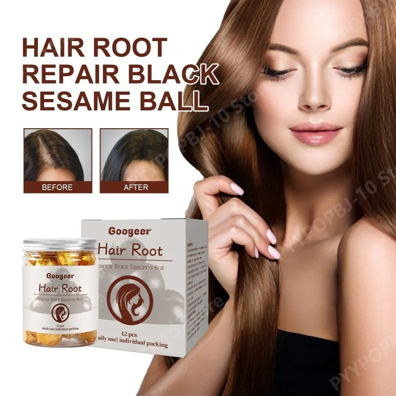 Black Sesame Follicle Care Balls – Scalp & Hair Support (12 ct)