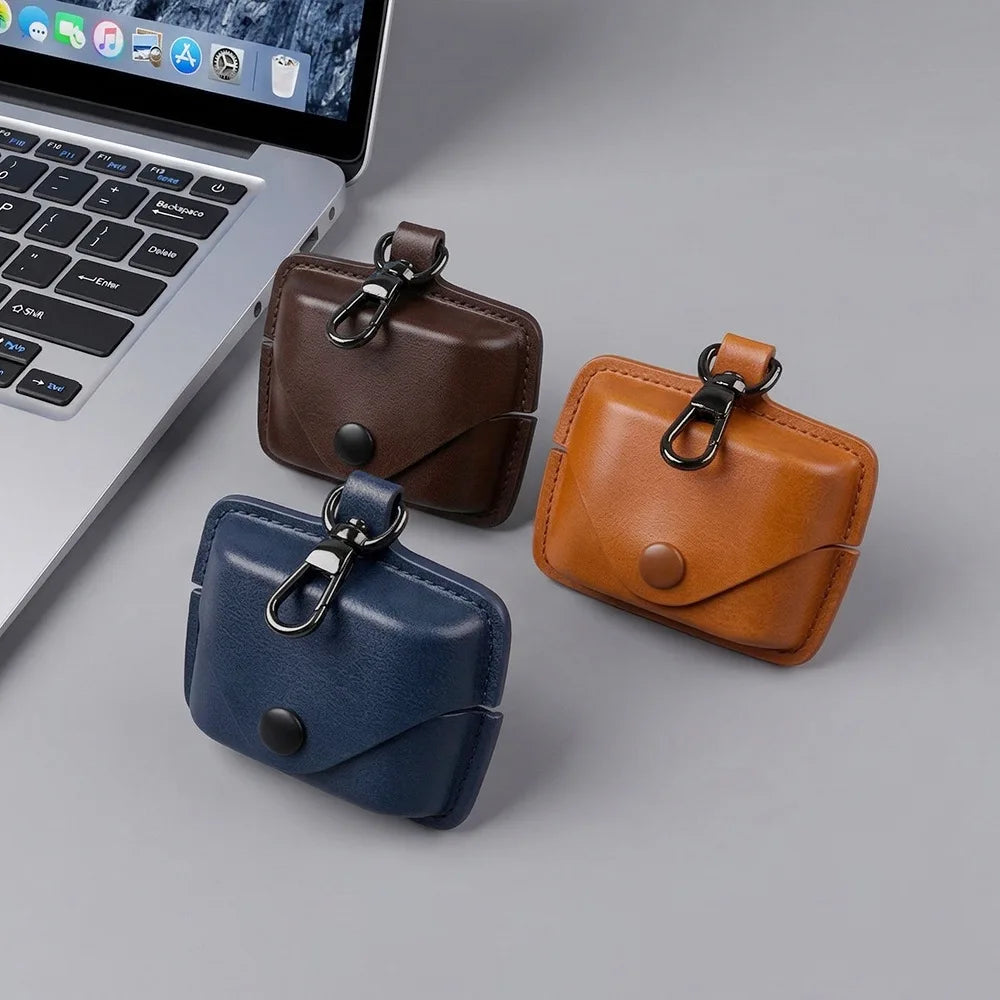 Snap-On Design Solid-Color PU Leather Case For Sony WF-1000XM6 Earbuds A Stylish And Practical Carrying Case Peaceful Pleasures Health and Wellness