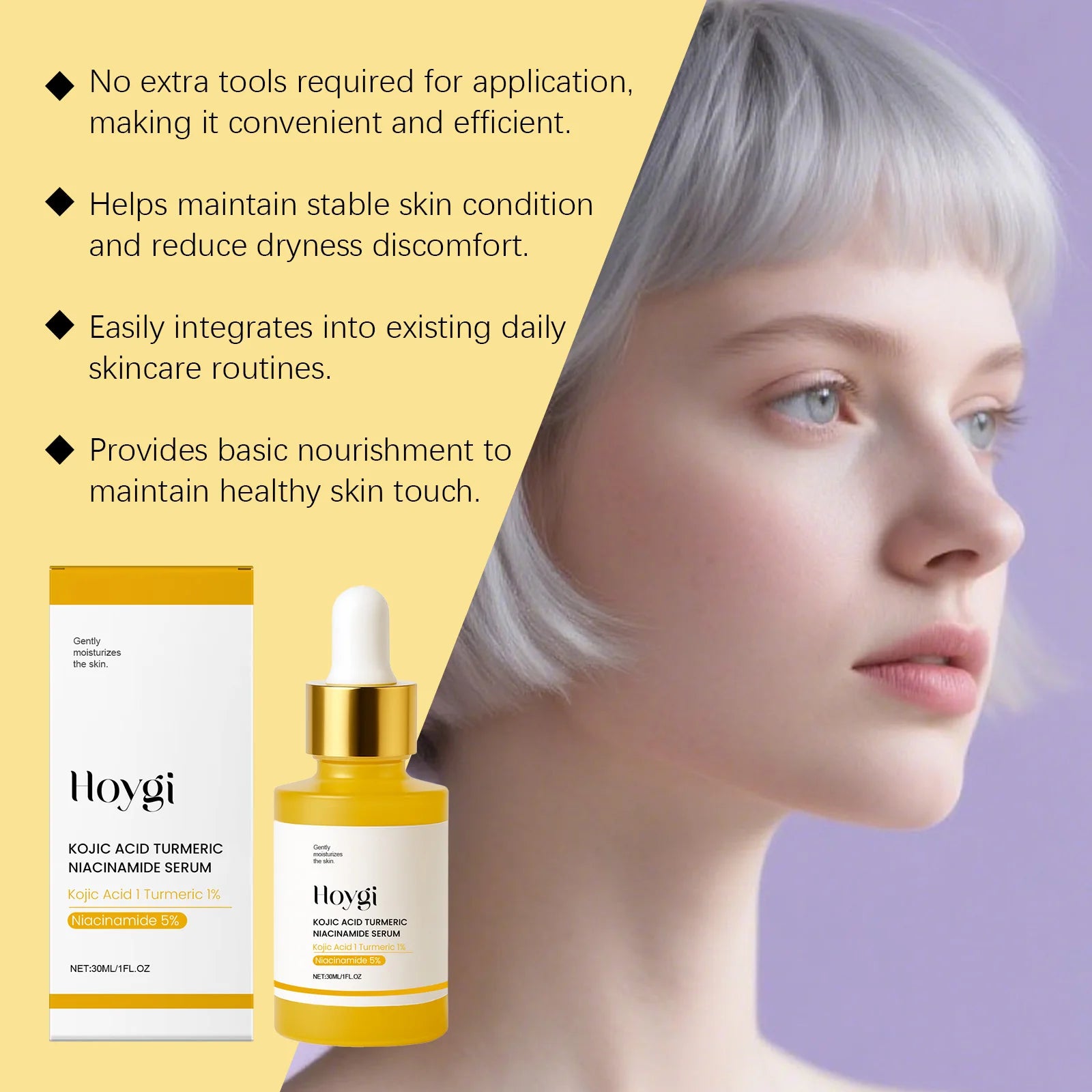 5% Niacinamide Serum Kojic Turmeric Brightening Facial Essence Improve Dullness Skin Prevent UV Rays Moisturizing Skin Care Peaceful Pleasures Health and Wellness