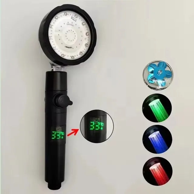 LED Color-Changing Anion Handheld Shower Head | Rainfall SPA