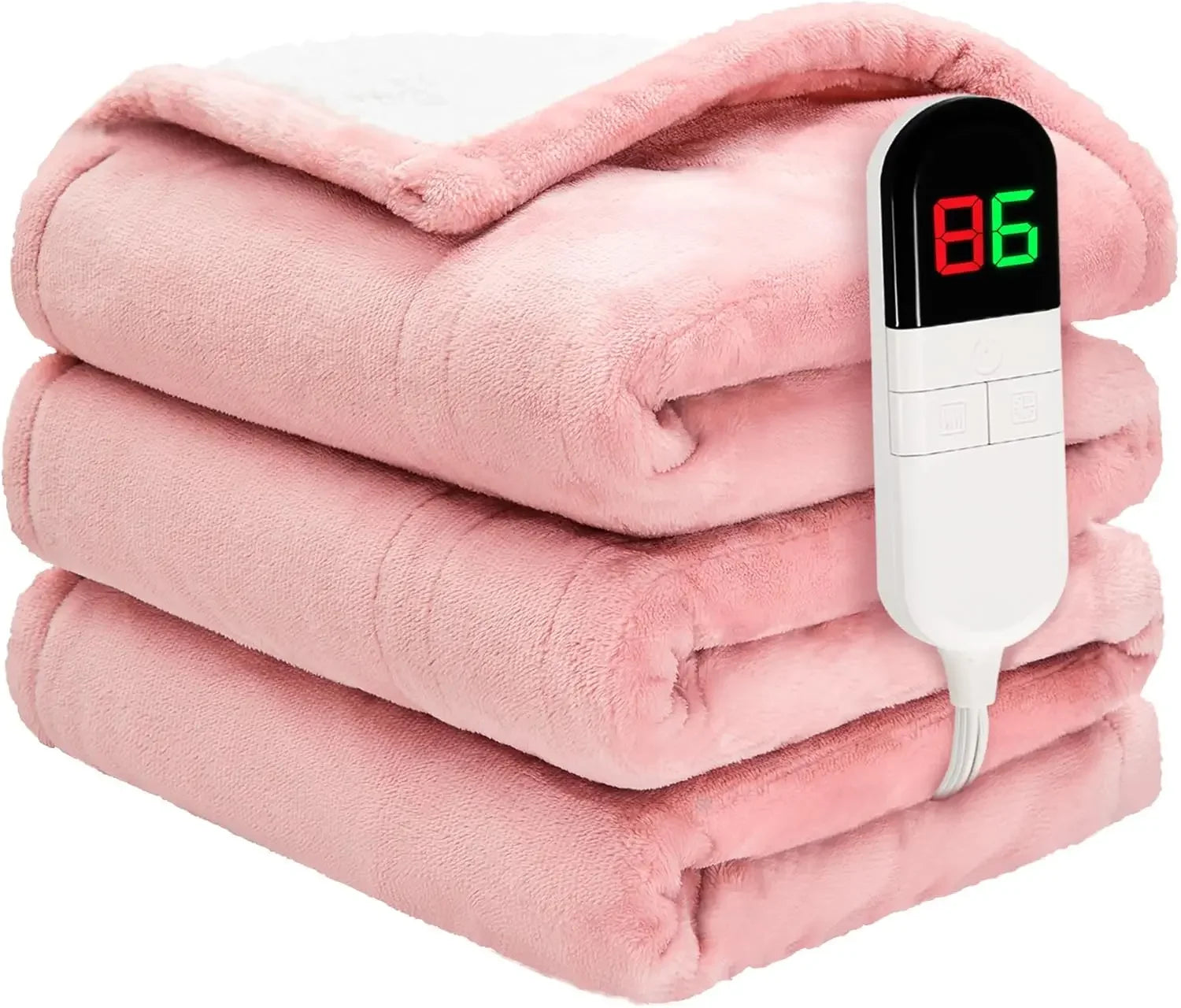 Twin Size Electric Blanket with 6 Heat Settings, Fast Heating, Auto Shut Off, Machine Washable in Pink Peaceful Pleasures Health and Wellness United States