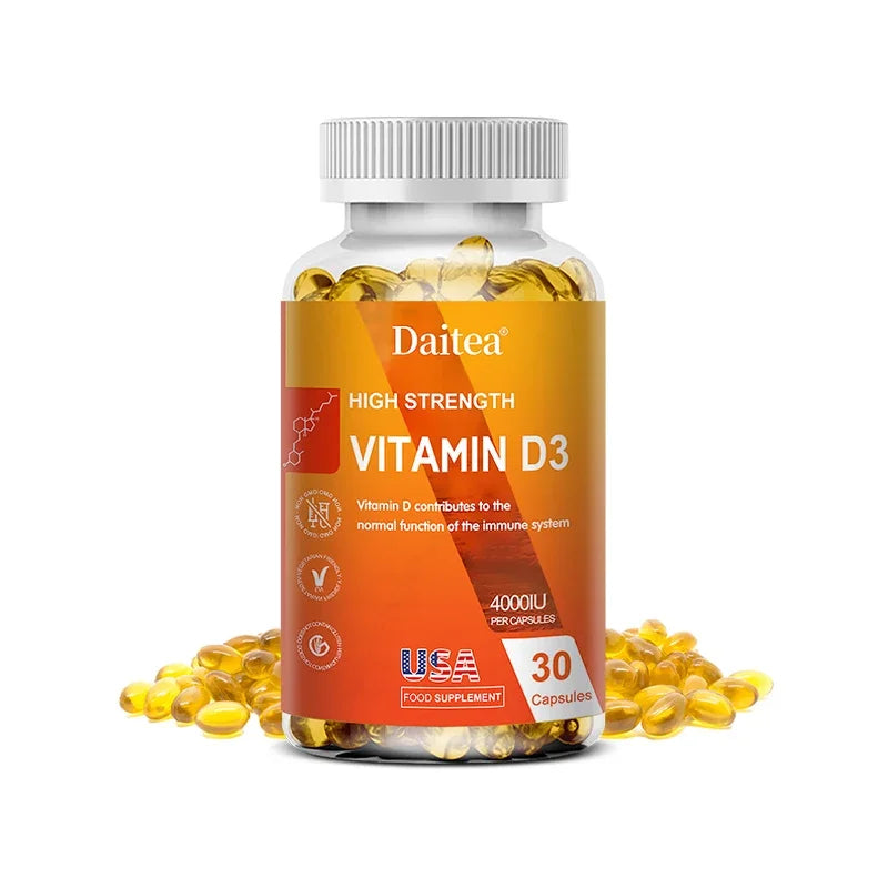 Vitamin D3 Capsules 4000IU Provide Immune, Bone Support, Promote Calcium Absorption, Promotes Muscle Health, Nervous System Peaceful Pleasures Health and Wellness 30 count-1 bottle
