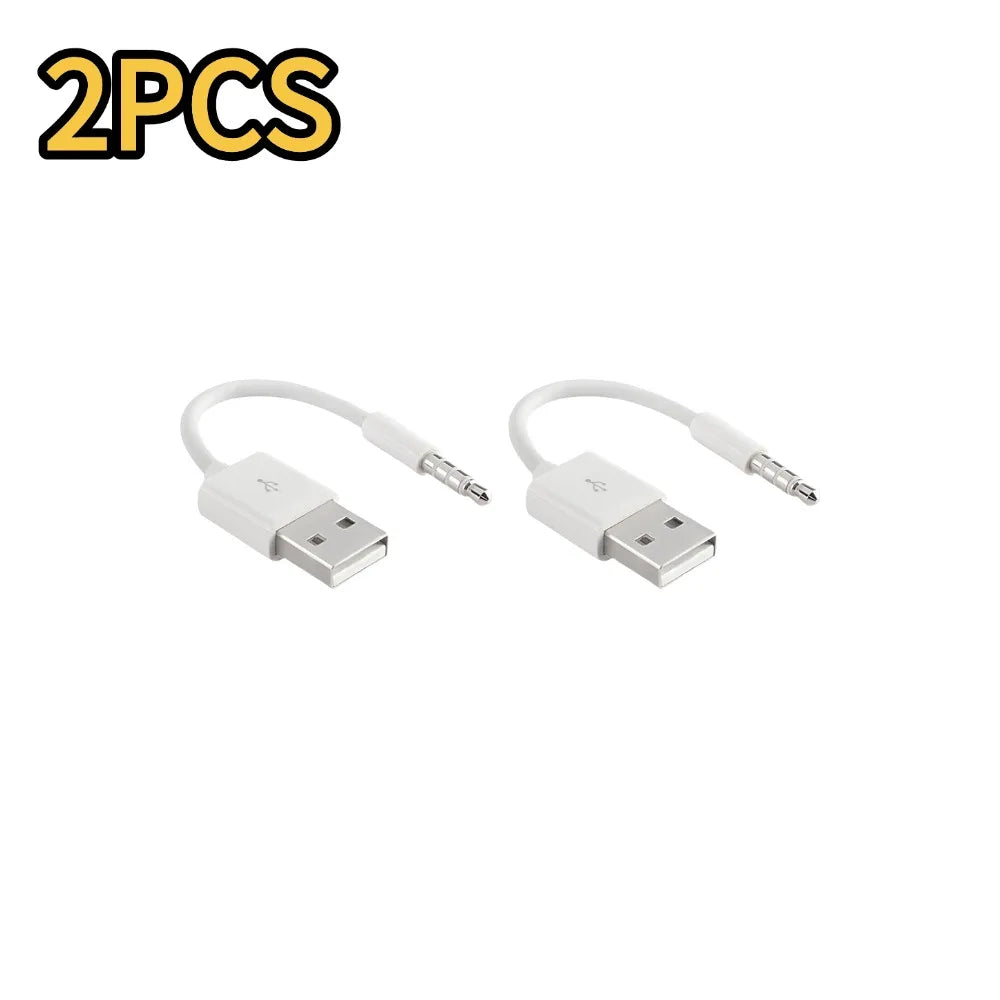 iPod Shuffle USB Charger & Data Sync Cable Peaceful Pleasures Health and Wellness 2pcs