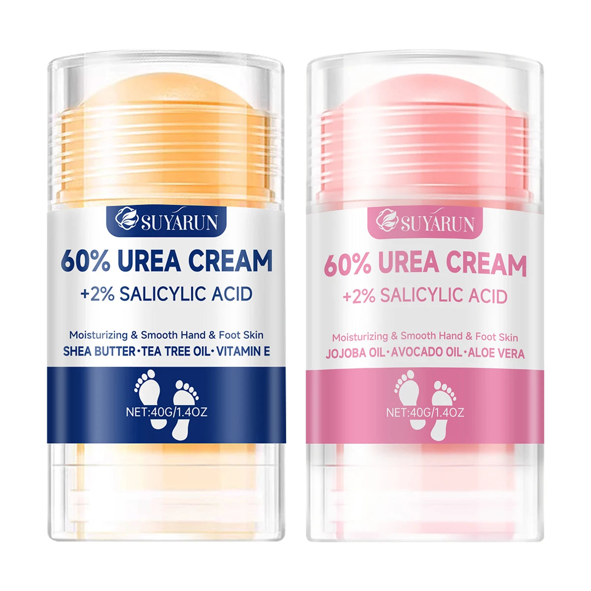 SUYARUN 60% Urea Foot Cream Stick - Moisturizing & Exfoliating, Cracked Heel Repair, Deep Hydration for Dry Feet, Long protect. Peaceful Pleasures Health and Wellness 40g-40g