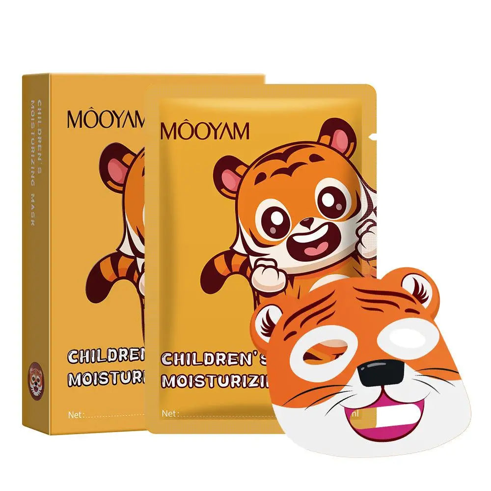 Animal Character Kids & Teens Collagen Sheet Spa Masks – Hydrating Moisturizing Face Mask Gift Set | CPNP Certified | 5 Pack Peaceful Pleasures Health and Wellness orange