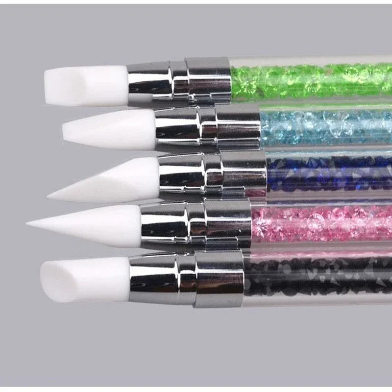 Silicone Nail Art Sculpture Pen for Emboss Carving Craft Polish Manicure, Dual Heads, Acrylic Handle, 1Pcs Peaceful Pleasures Health and Wellness