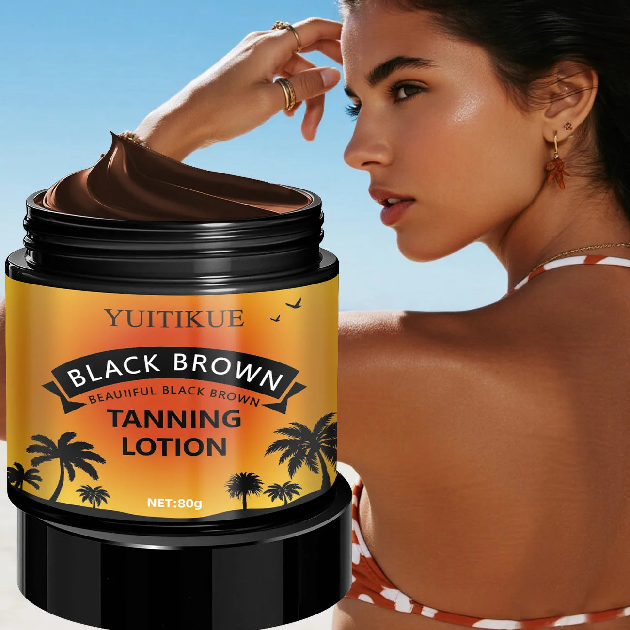 YUITIKUE Black Brown Tanning Lotion - Sunless Tanner, Fast Natural Color, Moisturizing & No Streaks, Odor Free & Long Lasting Peaceful Pleasures Health and Wellness