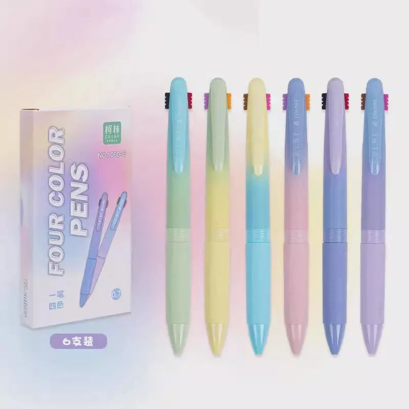 Gradient Multi-color Ballpoint Pen Smooth Writing Gel Pens Kids