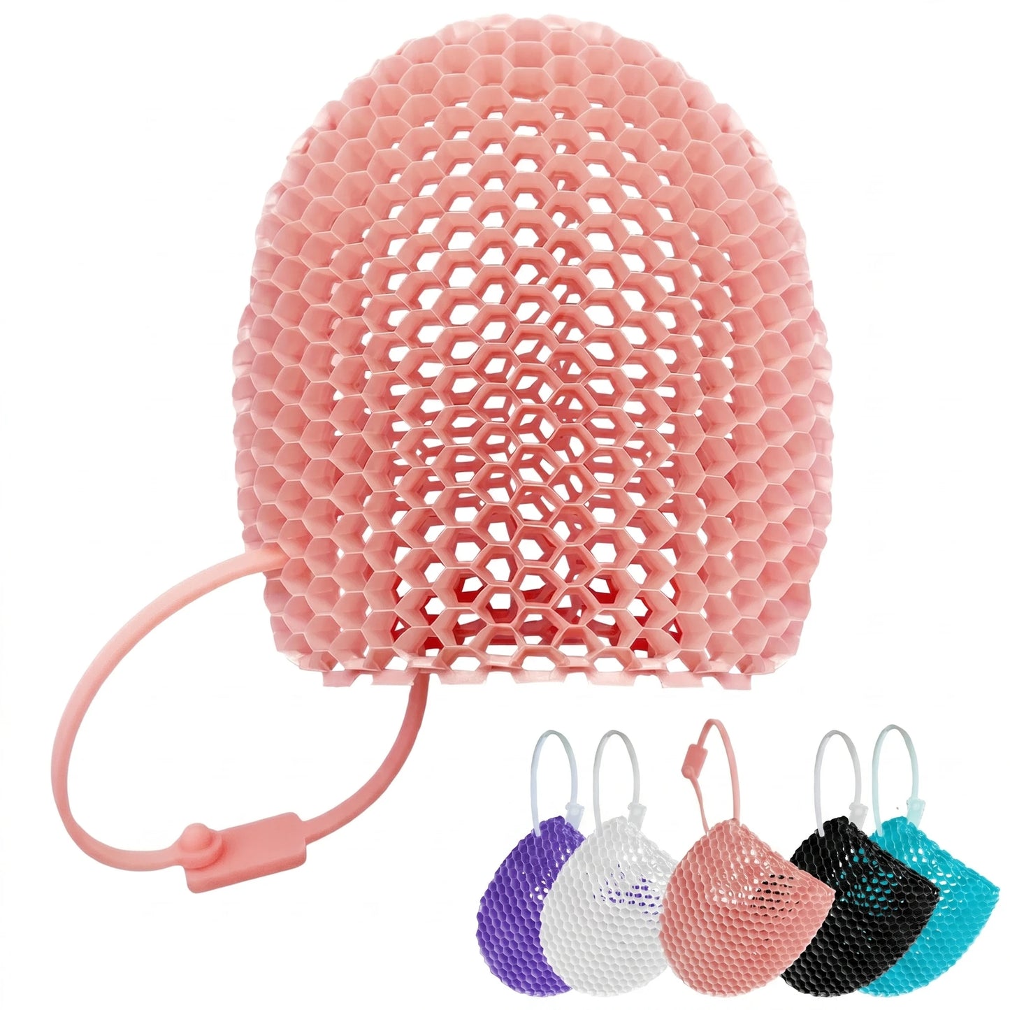 Honeycomb Exfoliating Shower Finger Caps | Silicone Bath Scrubber