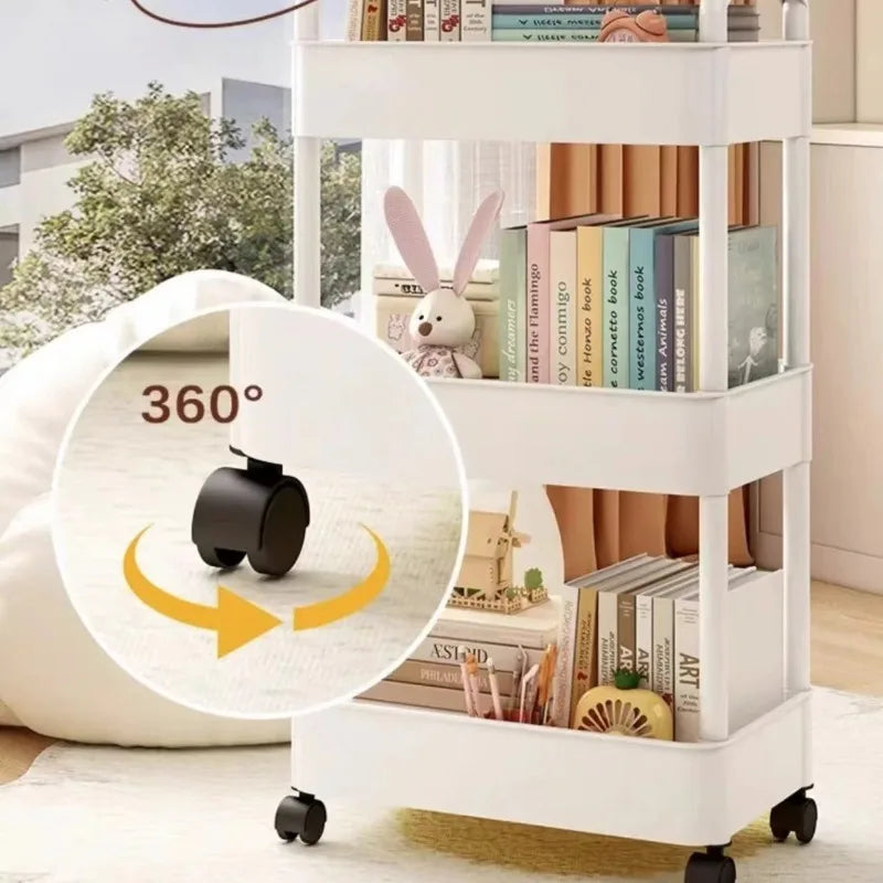 3/4-Tier Rolling Storage Cart with Lockable Wheels | Multi-Room