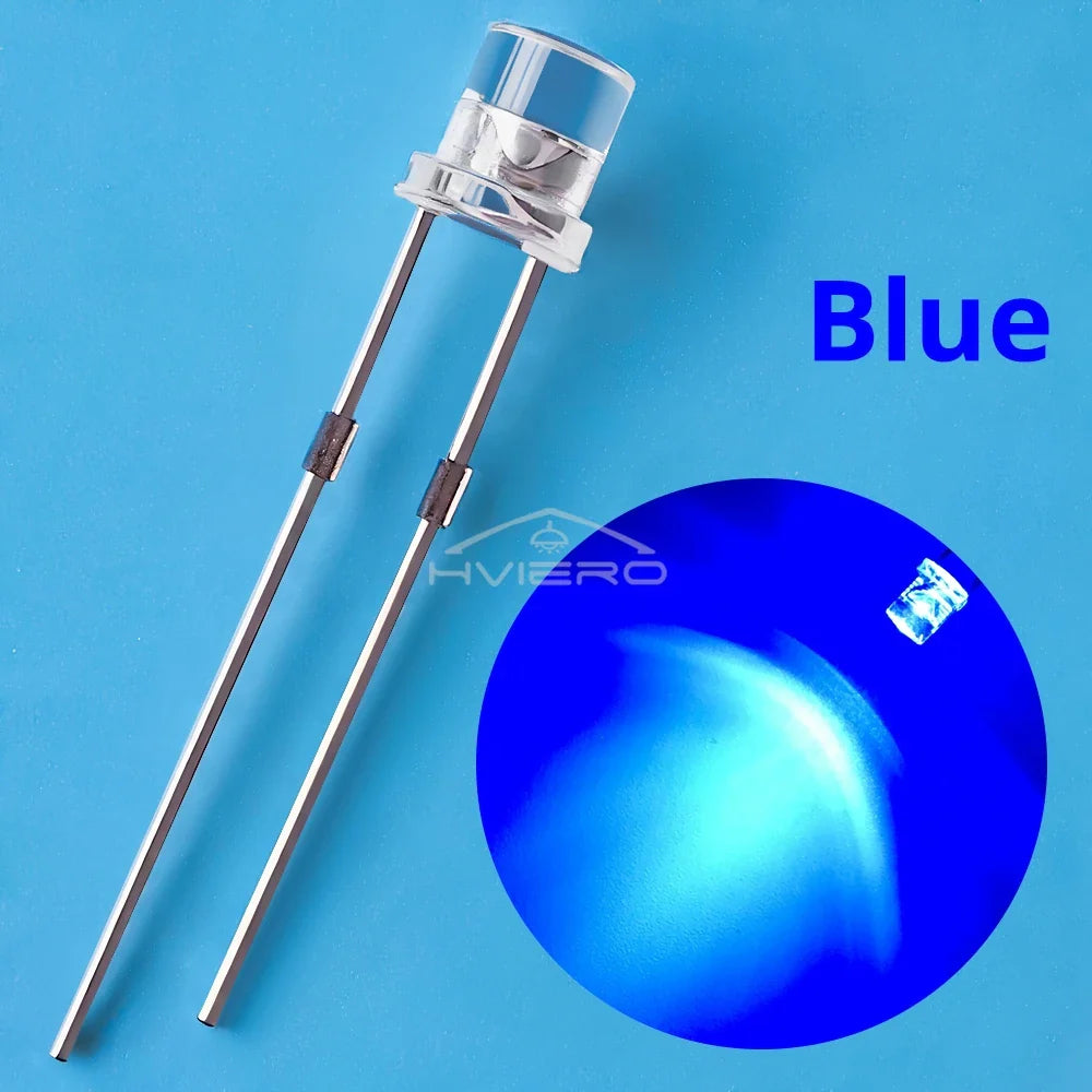 3mm Flat Top LED Diodes 100/200Pcs | Ultra Bright Wide Angle