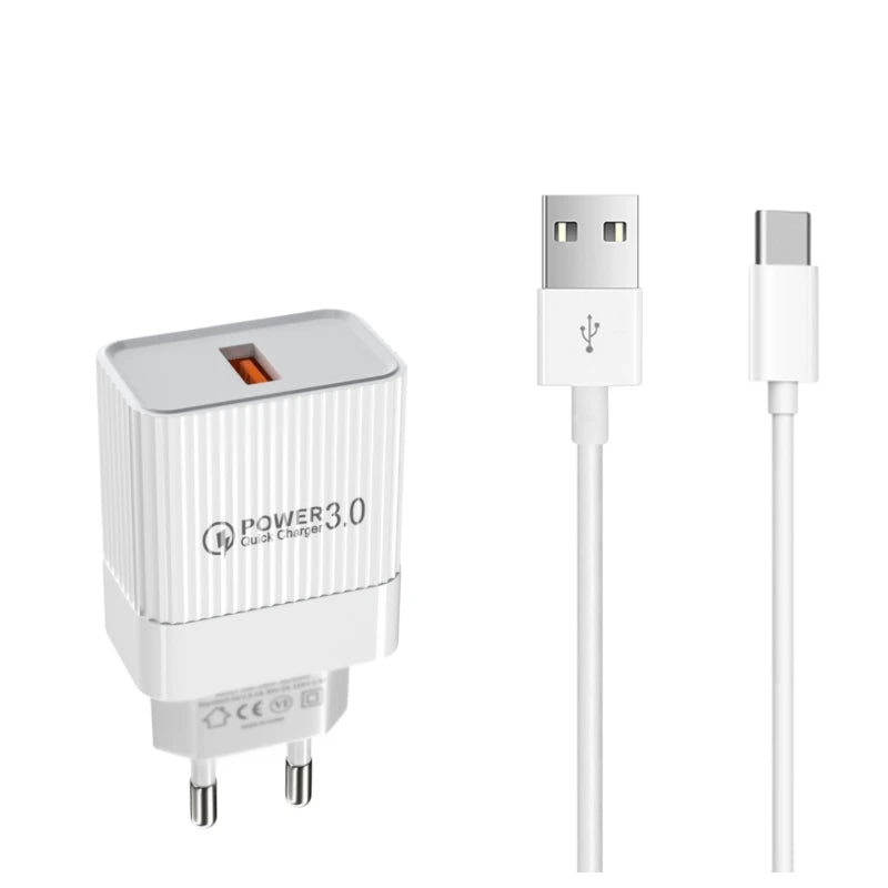 20W QC 3.0 Fast USB Wall Charger – EU/US Plug | All Phones