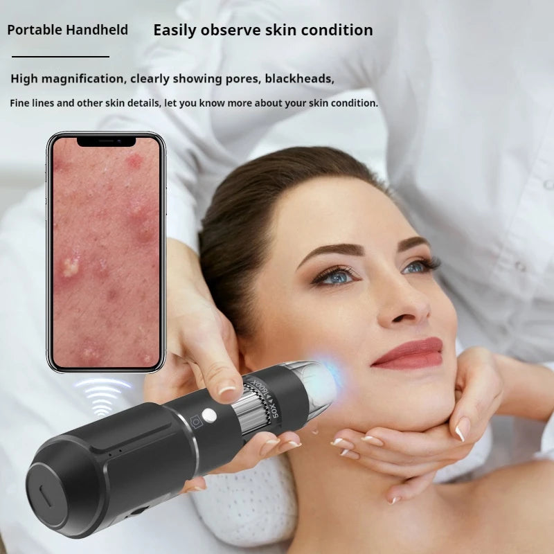 Wireless Wifi Digital Microscope High-Definition Skin and Hair Examination Magnifying Glass Electron Microscope Peaceful Pleasures Health and Wellness