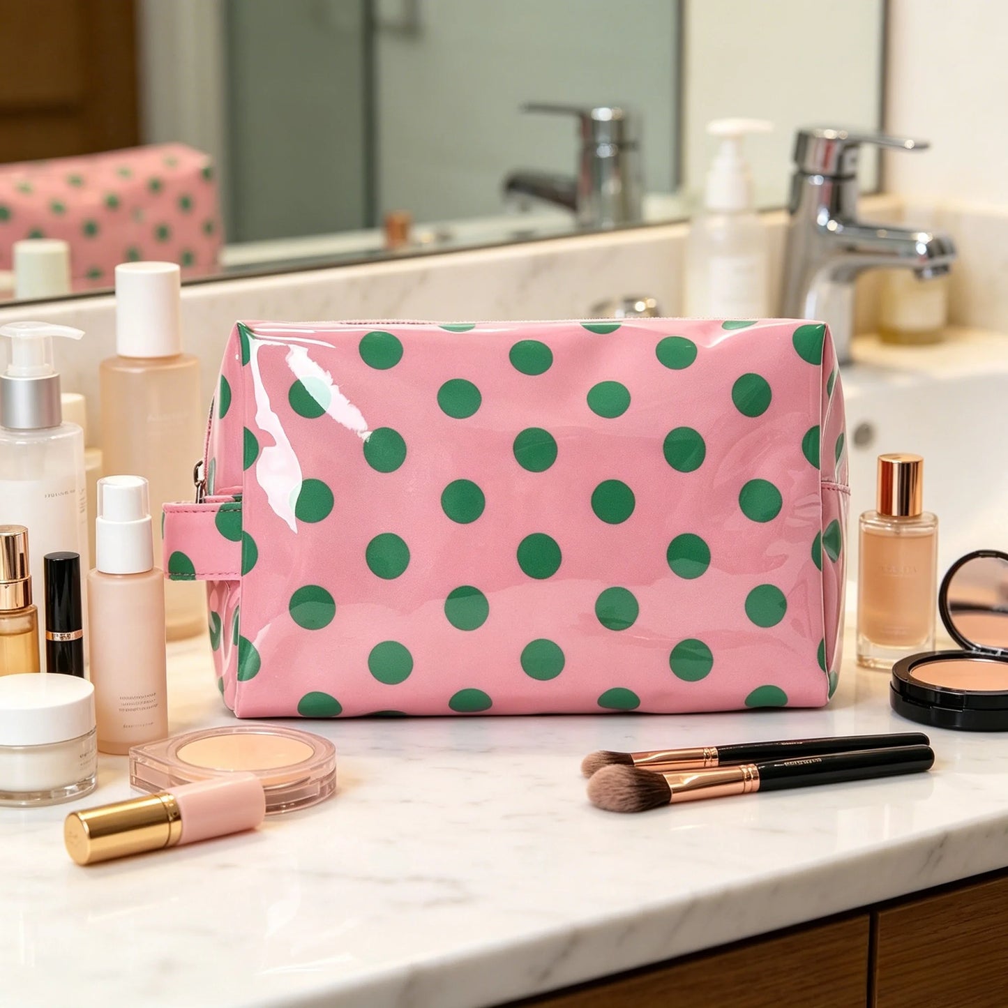 Women's Makeup Bag – Zipper Cosmetic Organizer, Water-Resistant
