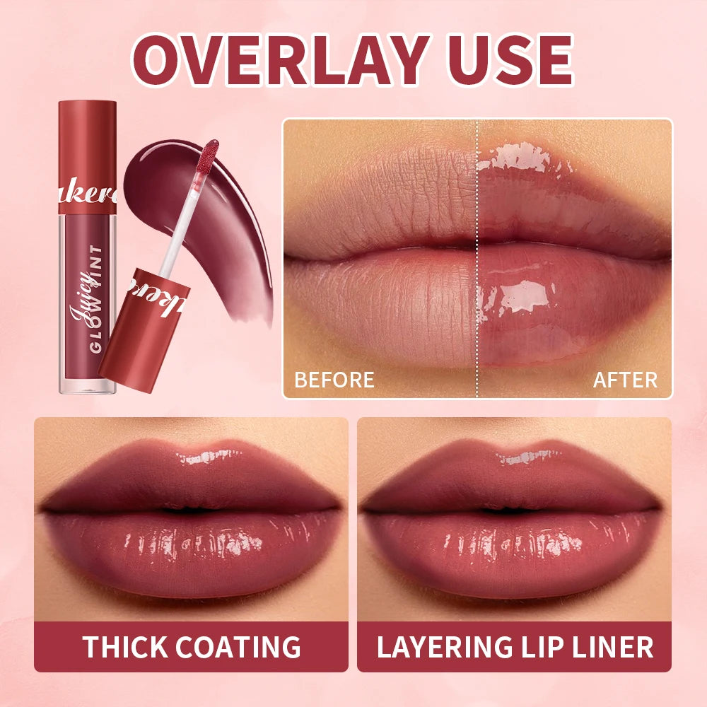 Mirror Lip Stain Lip Glaze Color Long Lasting Shiny Gloss Nude Lipstick Moisturizing Skin Brightening Cosmetics Lips Glosses Peaceful Pleasures Health and Wellness